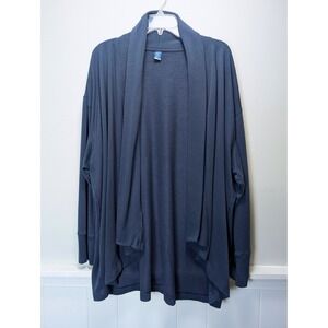 Old Navy Live-In French Terry Cardigan Dusk Navy Brushed Fleece XXL Open Front